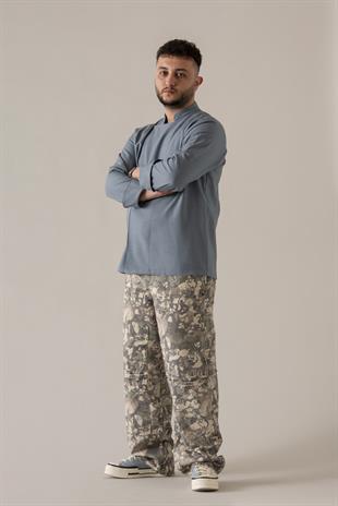 C-04 Soft Linen – Kot Mavi Şef Ceketi