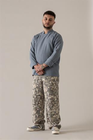 C-04 Soft Linen – Kot Mavi Şef Ceketi