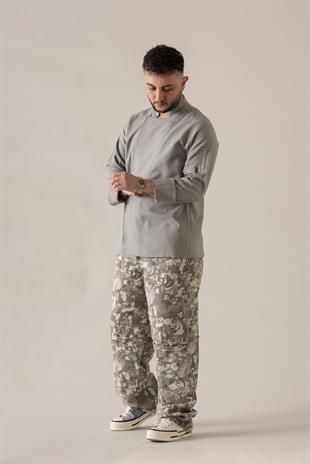 C-04 Soft Linen – Gri Şef Ceketi