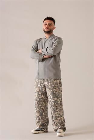 C-04 Soft Linen – Gri Şef Ceketi