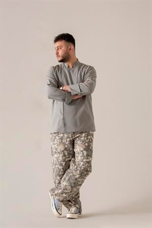 C-04 Soft Linen – Gri Şef Ceketi