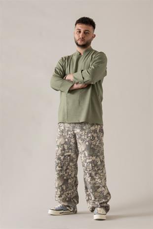 C-04 Soft Linen – Haki Şef Ceketi