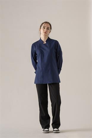 C-04 Soft Linen Kadın – Lacivert Şef Ceketi
