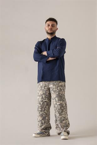 C-04 Soft Linen – Lacivert Şef Ceketi