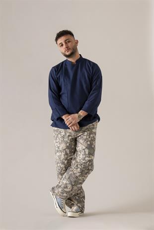 C-04 Soft Linen – Lacivert Şef Ceketi