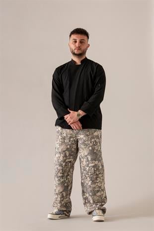 C-04 Soft Linen – Siyah Şef Ceketi