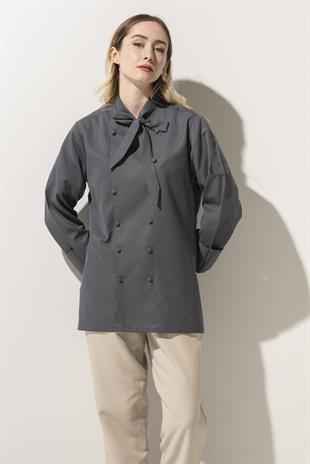 C-02 Scarf Kadın – Antrasit Şef Ceketi