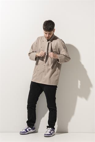 C-02 Scarf – Bej Şef Ceketi