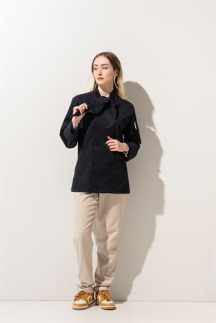 C-02 Scarf Kadın – Lacivert Şef Ceketi