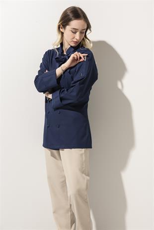 C-02 Scarf Kadın – Lacivert Şef Ceketi