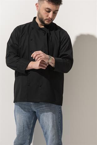 C-02 Scarf – Siyah Şef Ceketi