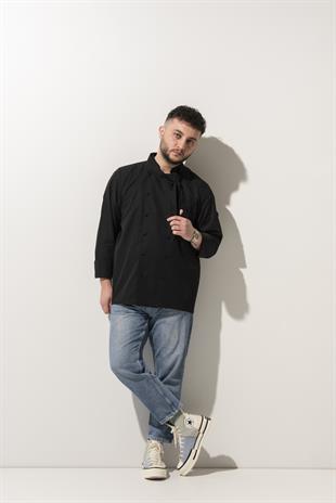 C-02 Scarf – Siyah Şef Ceketi