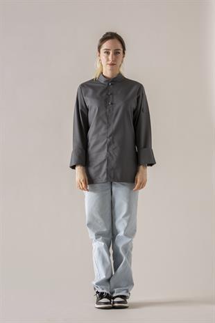 C-05 Collaret Kadın – Antrasit Şef Ceketi