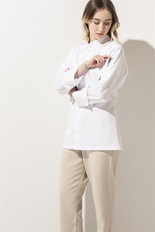 C-05 Collaret – Beyaz Şef Ceketi