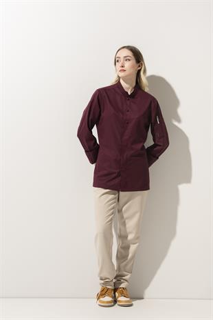 C-05 Collaret Kadın – Bordo Şef Ceketi