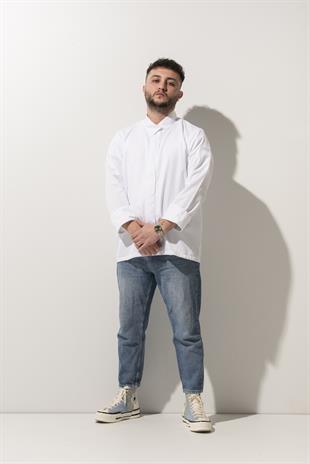 C-06 Sharp Collar – Beyaz Şef Ceketi