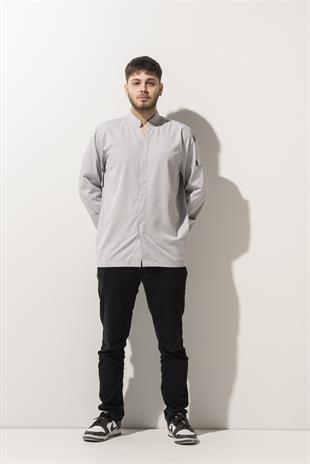 C-07 Vneck – Açık Gri Şef Ceketi