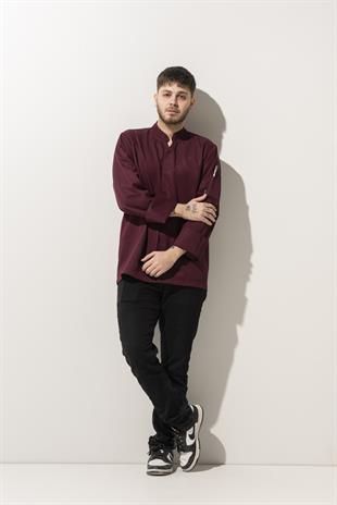 C-07 Vneck – Bordo Şef Ceketi