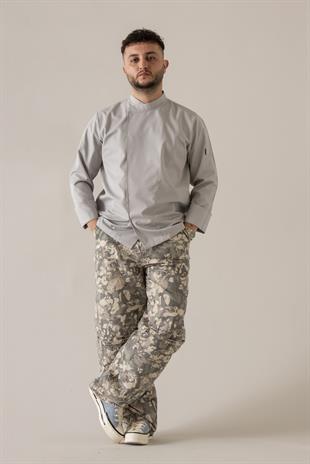 C-10 Simple – Açık Gri Şef Ceketi