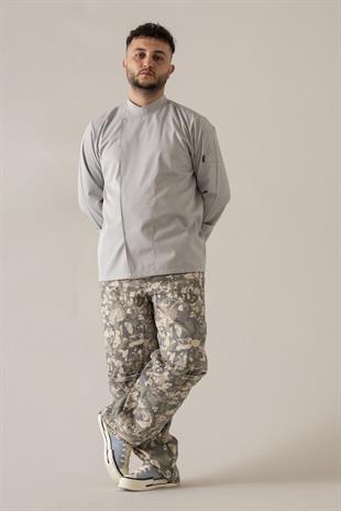 C-10 Simple – Açık Gri Şef Ceketi