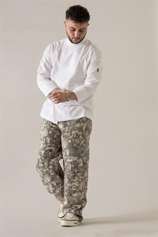 C-10 Simple – Beyaz Şef Ceketi