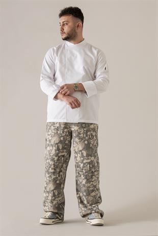 C-10 Simple – Beyaz Şef Ceketi