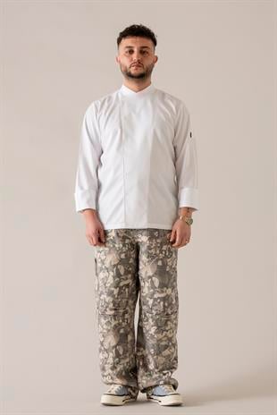 C-10 Simple – Beyaz Şef Ceketi