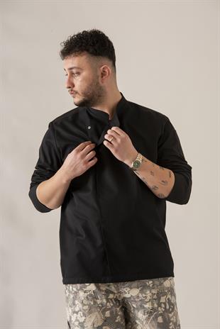 C-10 Simple – Siyah Şef Ceketi