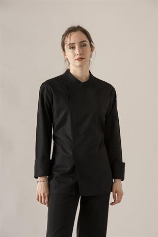 C-10 Simple Kadın – Siyah Şef Ceketi