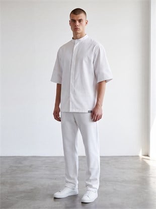C-11 Mai Oversize – Beyaz Şef Ceketi