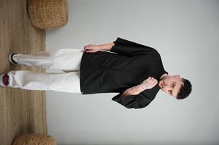 C-11 Mai Oversize – Siyah Şef Ceketi