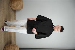 C-11 Mai Oversize – Siyah Şef Ceketi