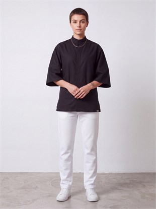 C-11 Mai Premium - Oversize Kadın Şef Ceketi - Siyah