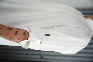 C-12 Glasgow - Beyaz Keten Şef Ceketi