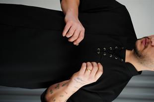 C-12 Glasgow - Siyah Keten Şef Ceketi