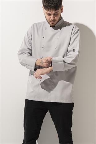 C-14 Classic – Açık Gri Şef Ceketi