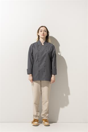 C-14 Classic Kadın – Antrasit Şef Ceketi