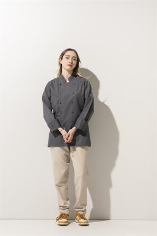 C-14 Classic Kadın – Antrasit Şef Ceketi