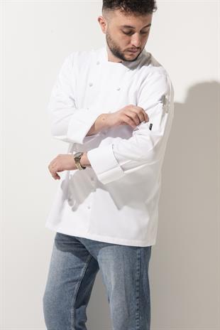 C-14 Classic – Beyaz Şef Ceketi