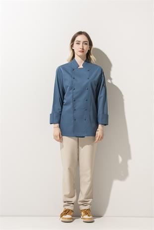 C-14 Classic Kadın – Kot Mavi Şef Ceketi