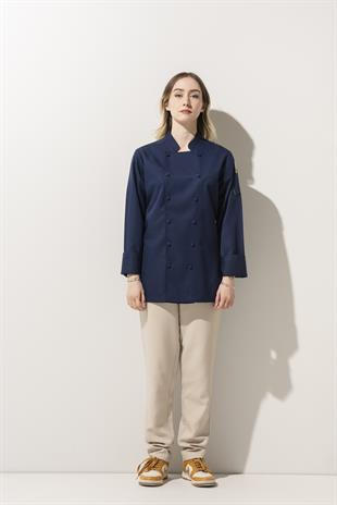 C-14 Classic Kadın – Lacivert Şef Ceketi