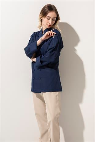 C-14 Classic Kadın – Lacivert Şef Ceketi