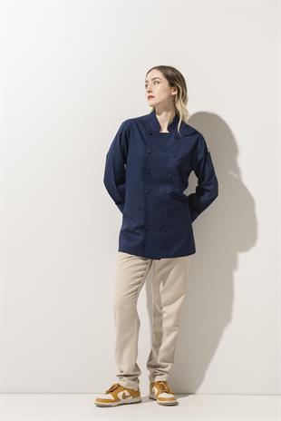 C-14 Classic Kadın – Lacivert Şef Ceketi
