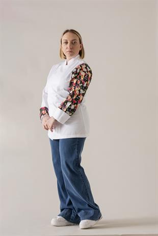 C-19 Cocktail Kadın – Beyaz Şef Ceketi