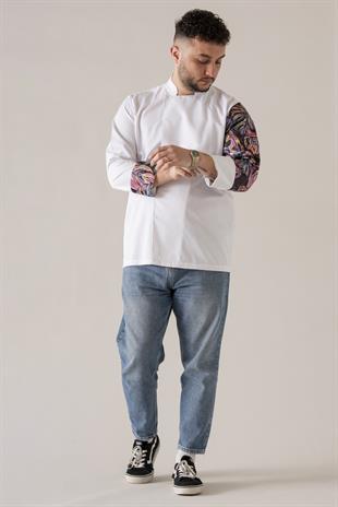 C-19 Colourful Monstera – Siyah Şef Ceketi