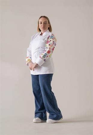 C-19 Cupcake Kadın – Beyaz Şef Ceketi