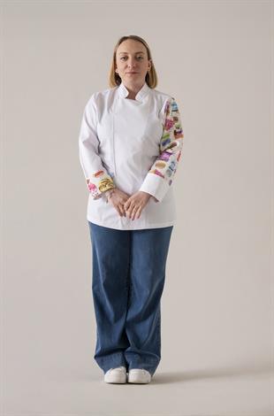 C-19 Cupcake Kadın – Beyaz Şef Ceketi