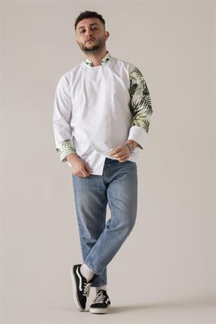 C-19 Greens Monstera – Beyaz Şef Ceketi