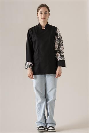 C-19 Magnolia Kadın – Siyah Şef Ceketi