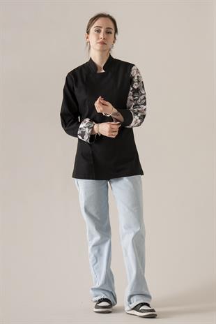 C-19 Magnolia Kadın – Siyah Şef Ceketi